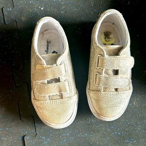 Gold glittery sneakers